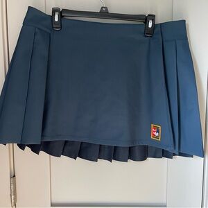 Nike x Yoon Ahn Tennis Pleated Mini Skirt Embroidered FZ0278 Armory Navy Size XL